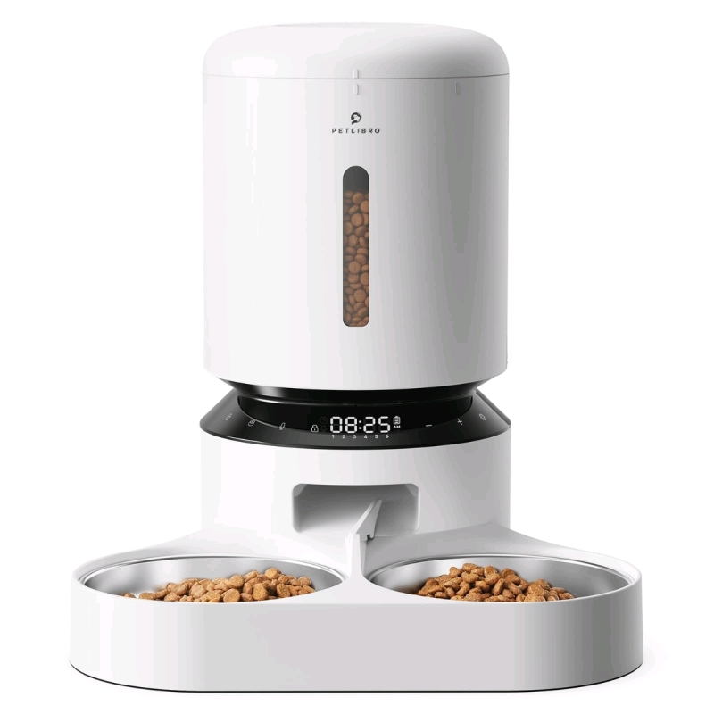 New in Box - PETLIBRO Granary 5L Camera Monitoring Automatic Pet Feeder with Double Food Tray : PLAF203, White | Retails Over $200!