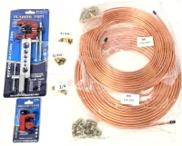 New Tube Flaring Tool CT-2020 (3/16" - 5/8"), Mini Tube Cutter CT-128 (1/8" - 7/8"), 2&times; Copper Tubing 25' ea (3/16 & 1/4) + More