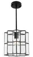 New in Box - DecorLIVING 1 Light Pendant - Matte Black Finish, Clear Crystal Shade - P9086GB-MBK