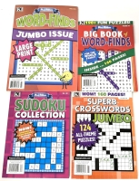 4 New Paperback Puzzle Books: 2&times; Word-Finds, 1&times; Crosswords & 1&times; Sudoku