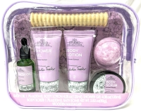 New 6-Piece Studio Selection Lavender Bath Set: Bath Oil, Shower Gel, Body Lotion, Bath Bomb, Body Scrub in Makeup Case | EXP 04/09/2027