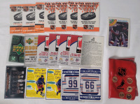 1972 NHLPA Plastic Card Holder (small tear inside) , 1992 OPC Mike Bossy Reprint Rookie Card & 19 NHL Trading Card Advertising Cards