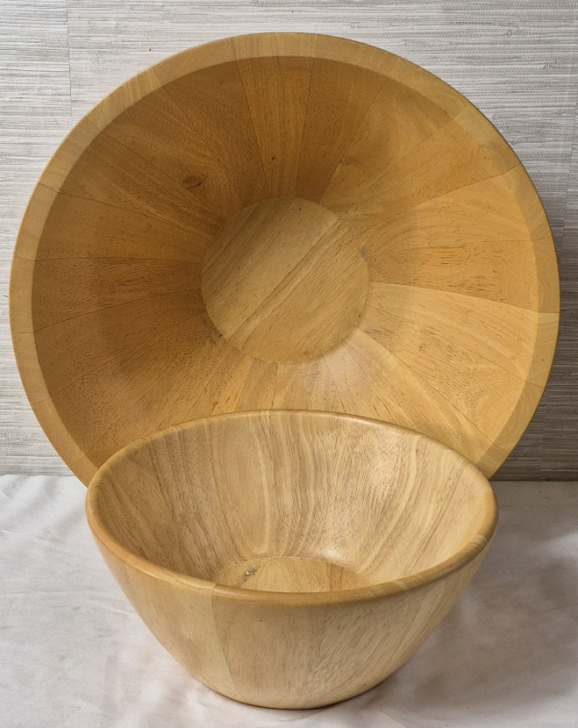 2 Large Wooden Bowls