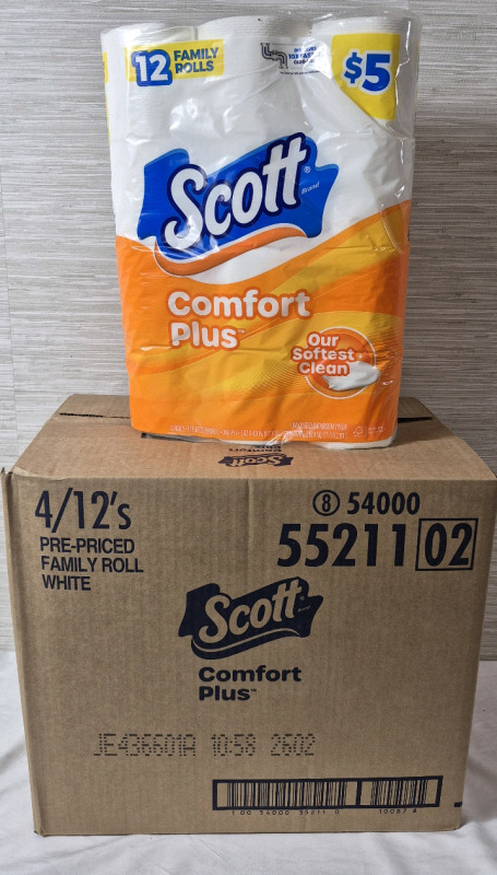 4 New 12 Rolls Packages Scott Toilet Paper