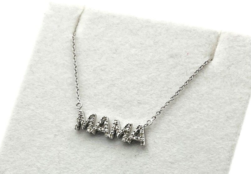 Sterling Silver Natural Diamond (0.11ct) MAMA Pendant with Sterling Silver Chain, W/A $700.00.
