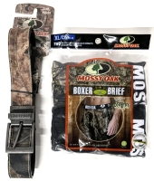 New Size XL (40-42) Men's MOSSY OAK 2-Pack Cotton Boxer Briefs & Size 40/42 Brown Belt