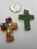 Two Millefiori style Crosses Ring Necklace - 2