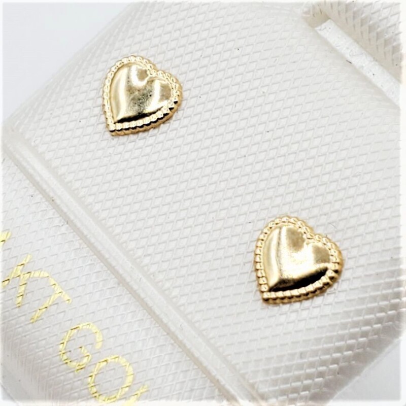 14KT Yellow Gold Heart Shape Earring, W/A $280.00.