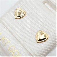 14KT Yellow Gold Heart Shape Earring, W/A $280.00.
