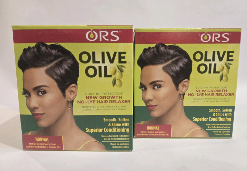 2 New | ORS Olive Oil No-Lye Hair Relaxer | Smooth, Soften & Shine W/ Superior Conditioning