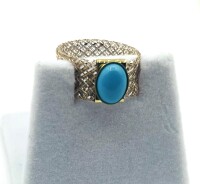 9KT Yellow, White and Rose Gold (1.20ct) Mesh Style Ring, W/A $850.00.