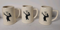 Three (3) Vintage Dow Ale Mug Stein Kingsbeer, Mouse Figure A Toast to Your Success Canadian Brewery .