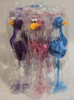 15+ New | Crazy Whacky Plastic Bird Design Pens | Purple Pink & Blue