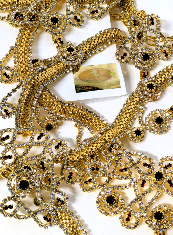 24K Gold Plated 17-Piece Geetanjali She Bridal Jewelry Collection : 6 Necklaces, 8 Hair Pins, 3 Others | See Description