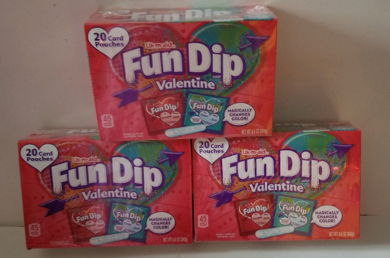 3 new (8.6 oz) boxes Lik-m-aid Fun dip bb March 2026