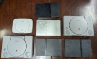 As Is Sony PlayStation Lot. 3 PlayStation One Consoles, and 4 PlayStation 2 Consoles.