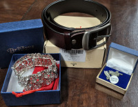 Bling Bracelet & Leather Like Belt & Pewter Pin Medieval Times