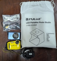 Digital Camera Lot. 2 Cameras and 1 LED Portable Photo Studio.