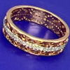 Stamped 14K Rose Gold Diamond Ring Band - 6