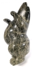 WOW! Signed Fat Dancing Bear Standing on One Paw Stone Carving Indigenous Art - 9.25" Talk - 5