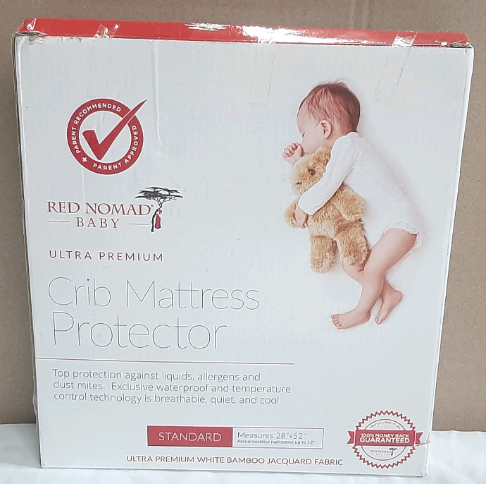 2 New in Box Red Nomad Baby Ultra Premium Crib Mattress Protectors
