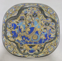 Vintage 1978 Signed GORGEOUS Rosenthal Glass & Porcelain Christmas Wall Plate in Crystal The Three Magi<br/>11.25" Long & Wide