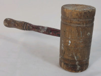 Vintage Wooden Mallet . Measures 11" Long w/3" diameter Head