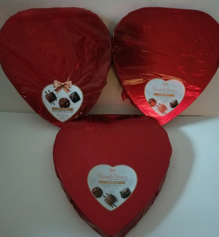 3 new (5.1 oz) boxes Russell Stover assorted chocolates 9 pieces per box