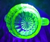 Stunning Vintage Unsigned Depression / Uranium Glass Pitcher - 6.5" Tall - 17