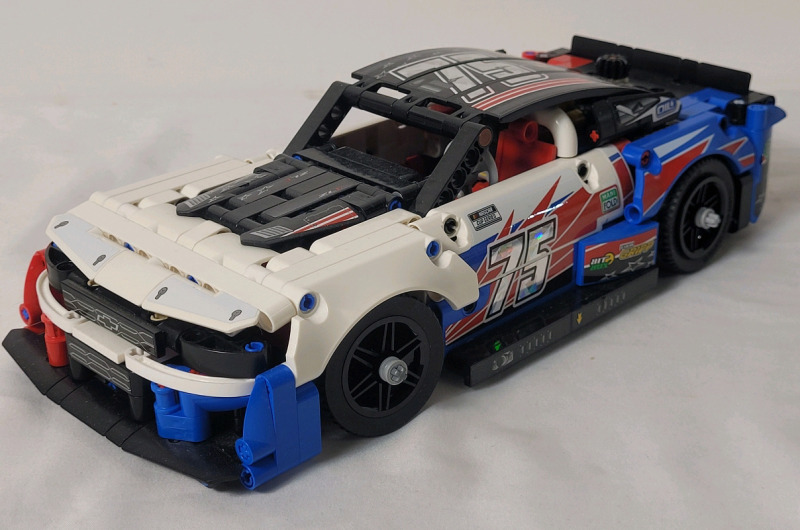 LEGO Technic NASCAR Next Gen Chevrolet Camaro ZL1 Build Set , #42153 . Assembled , 672pcs. . Dust from display . Measures 5"&times;10 3/4"