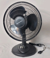 New - Comfort Zone 12" 3-Speed Oscillating Table Fan . Tested Working