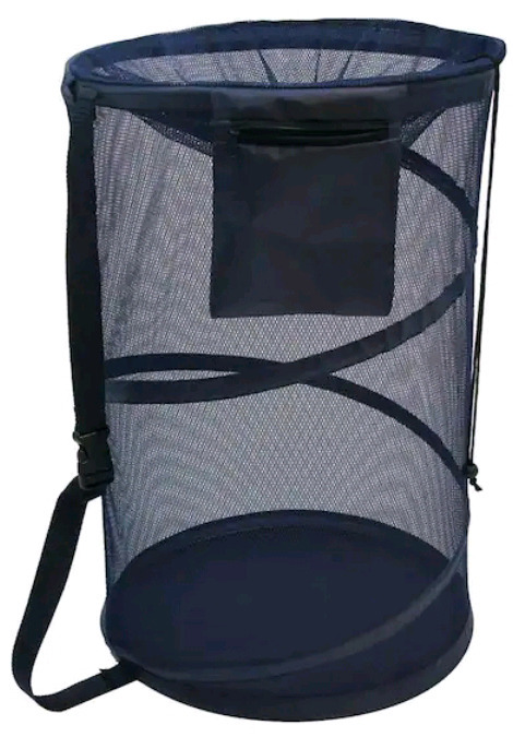 New | 25"H x 16"D Popup Laundry Tote w/ Shoulder Strap | Holds 30lbs of Laundry