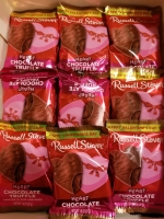 18 new (37 gram) RUSSELL STOVER chocolate truffle hearts bb June 2025