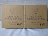 2 New In Box Floating Metal Frame 5x5 Inch, Polished Nickel Finish