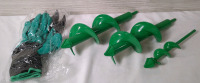 New 3 Piece Auger Drill Bit for Planting with Garden Gloves