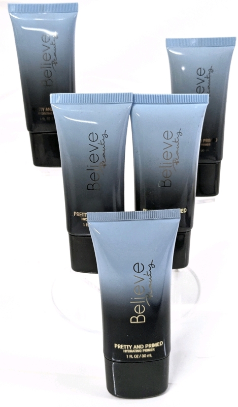 5 New BELIEVE BEAUTY Pretty and Primed Presumed Untinted Hydrating Primer - 30ml ea