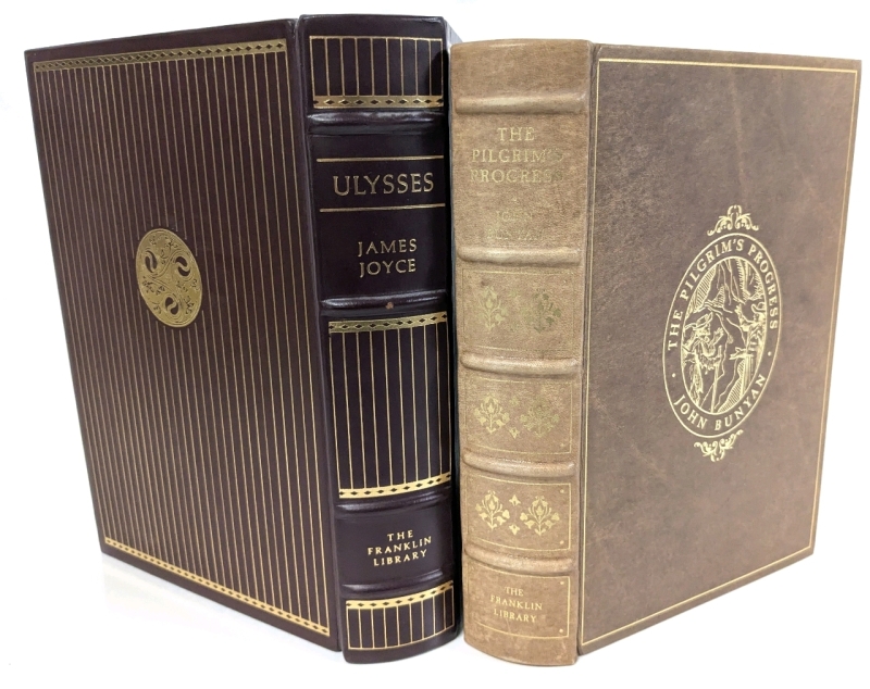 2 Vintage 1970s Limited Edition Hardcover Books : ULYSSES by James Joyce & THE PILGRIM'S PASSAGE by John Bunyan
