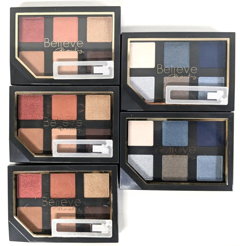5 New BELIEVE BEAUTY Eyeshadow Palettes : Into the Blue &times;2 & Sultry Sunset &times;3 | 4g ea