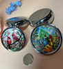 Two Beautiful Trinket Boxes 2 Cardinals Cherry Blossoms and Wizard of Oz Round Vibrant Boxes - 3