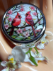 Two Beautiful Trinket Boxes 2 Cardinals Cherry Blossoms and Wizard of Oz Round Vibrant Boxes - 4
