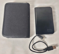 WD 300Gb External Hardrive w/USB Cable & Storage Case . Tested