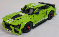 LEGO Technic Ford Mustang Shelby GT500 w/Pull-Back Function Build Set, # 42138 . Assembled . Appears Complete , 544pcs. . Dust from display