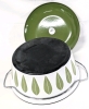 MCM Catherine Holm Norway Avocado Green Lotus Enamelware Dutch Oven - 10.5" Diameter &times; 4.5" Tall - 4