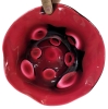 Neat Asymmetrical Cranberry Art Glass Candy / Fruit Dish - 9.6" &times; 10" &times; 2.25" Tall - 2