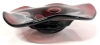 Neat Asymmetrical Cranberry Art Glass Candy / Fruit Dish - 9.6" &times; 10" &times; 2.25" Tall - 4