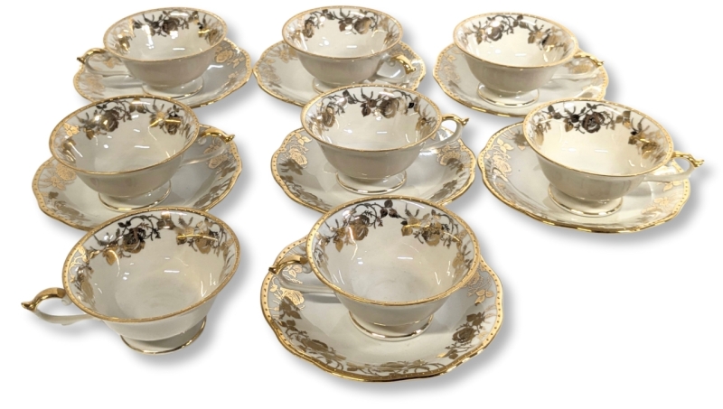 7 Sets Vintage Schwarzenhammer Bavaria Germany Demitasse Cups & Saucers + 1 Extra Cup