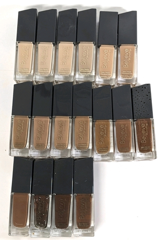 17 New BELIEVE BEAUTY Skin Finish Foundation : Medium to Full Coverage Made in Germany / 25ml ea / See Photos for Tones