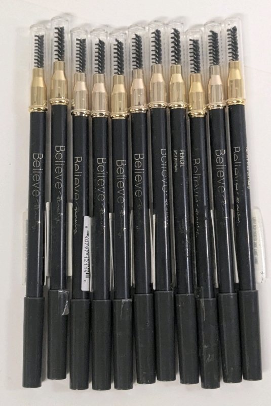 11 New BELIEVE Beauty Brow Defining Pencils - 0.8g ea | 2&times; Blond, 2&times; Light Brown, 3&times; Dark Brown, 4&times; Ash Brown
