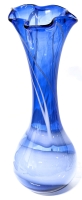 Stunning Large Milk & Cobalt Blue Swung Vase - 19.5" Tall