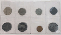 1913 - 1942 Belgium Coin Lot . Includes 1913 Silver 1 Franc . Eight (8) Coins